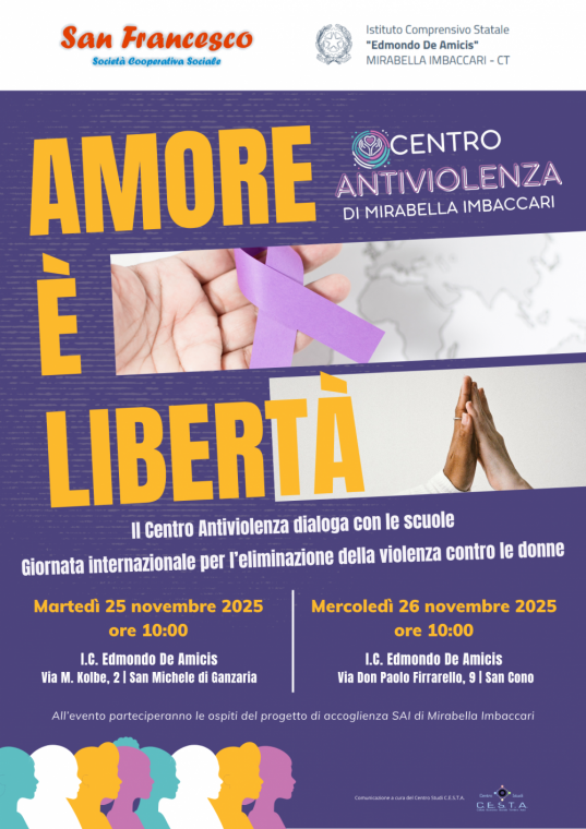 Centro Antiviolenza di Mirabella Imbaccari – AMORE È LIBERTÀ